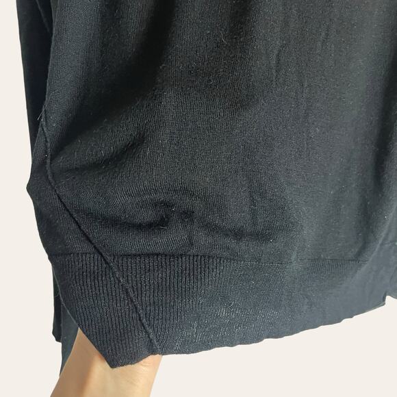Zara Knit Black Lightweight Crewneck Pullover Sweater Size M - Picture 6 of 8